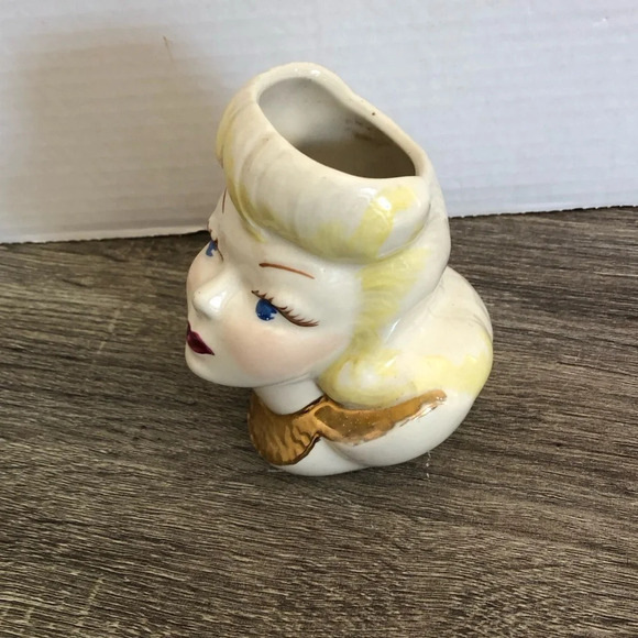 Vintage Lady  Head Vase - Picture 3 of 11